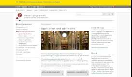 
							         Application and admission – University of Copenhagen								  
							    