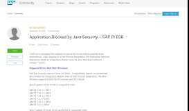 
							         Application Blocked by Java Security – SAP PI ESR | SAP Blogs								  
							    