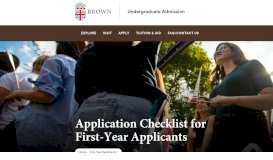 
							         Application Checklist for First Year Applicants ... - Brown University								  
							    