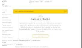 
							         Application Checklist • Southwestern University								  
							    