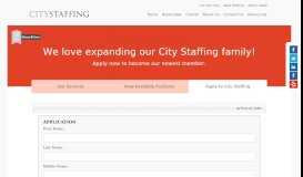 
							         Application - City Staffing								  
							    