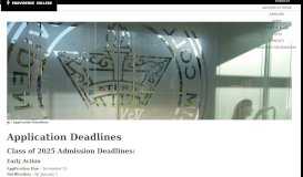 
							         Application Deadlines – Admission at Providence College								  
							    