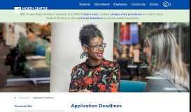 
							         Application Deadlines | North Seattle College								  
							    