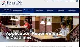 
							         Application Deadlines | Penn GSE								  
							    