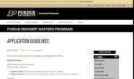
							         Application Deadlines - Purdue Krannert								  
							    