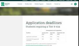 
							         Application deadlines - University of Roehampton								  
							    