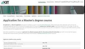 
							         Application for a Master's degree course - KIT-INTL Portal								  
							    