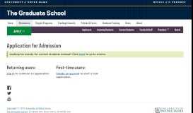 
							         Application for Admission - Admissions - University of Notre Dame								  
							    