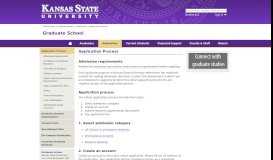 
							         Application for Admission | Graduate School | Kansas State University								  
							    