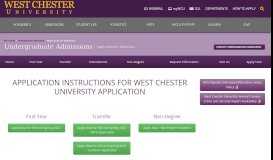 
							         Application for Admission - West Chester University								  
							    