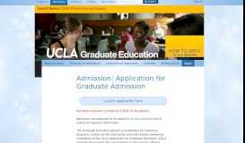 
							         Application for Graduate Admission - UCLA Graduate Programs								  
							    