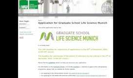 
							         Application for Graduate School Life Science Munich | Application ...								  
							    