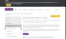 
							         Application for master's study at The University of Manchester								  
							    