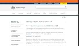 
							         Application for permission – still | Australian Taxation Office								  
							    