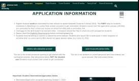 
							         Application Information | Arkansas Tech University								  
							    