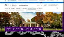 
							         Application Information | Undergraduate Admissions | Johns Hopkins ...								  
							    