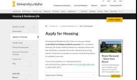 
							         Application & Information - University of Idaho								  
							    