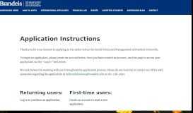 
							         Application Instructions - Brandeis University								  
							    