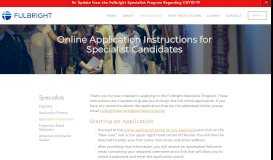 
							         Application Instructions — Fulbright Specialist Program								  
							    