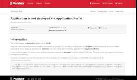 
							         Application is not deployed via Application Portal - KB Parallels								  
							    