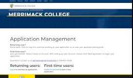 
							         Application Management - Admission - Merrimack College								  
							    