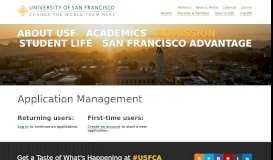 
							         Application Management - Admission - University of San Francisco								  
							    