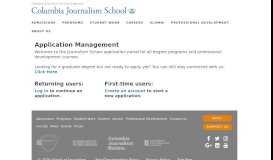 
							         Application Management - Admissions - Columbia University								  
							    