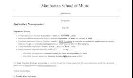 
							         Application Management - Admissions - Manhattan School of Music								  
							    