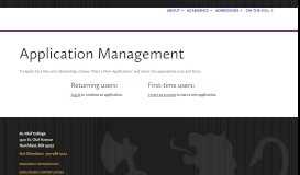 
							         Application Management - Admissions - St. Olaf College								  
							    