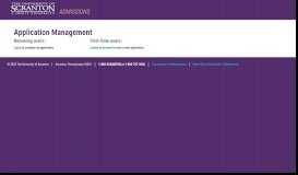 
							         Application Management - Admissions - The University of Scranton								  
							    
