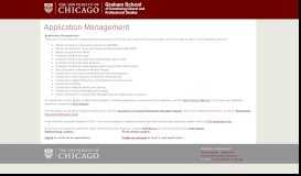 
							         Application Management - Admissions - University of Chicago								  
							    