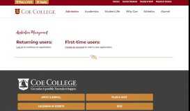 
							         Application Management - Coe College								  
							    