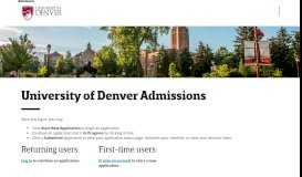 
							         Application Management - Graduate Admission - University of Denver								  
							    