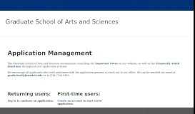 
							         Application Management - Graduate School of Arts and Sciences								  
							    