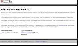 
							         Application Management - Loyola University Chicago								  
							    