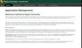 
							         Application Management - The Graduate School - Baylor University								  
							    