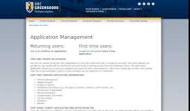 
							         Application Management - The Graduate School - UNC Greensboro								  
							    