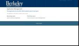 
							         Application Management - University of California, Berkeley								  
							    