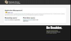 
							         Application Management - University of Colorado Boulder								  
							    