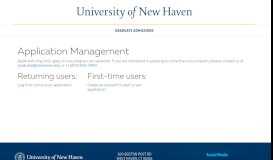 
							         Application Management - University of New Haven								  
							    
