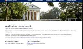 
							         Application Management - University of Virginia								  
							    