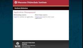 
							         Application Management - Worcester Polytechnic Institute								  
							    