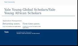 
							         Application Management - Yale Young Global Scholars - Yale University								  
							    