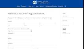 
							         Application Portal | MSI AHEC								  
							    