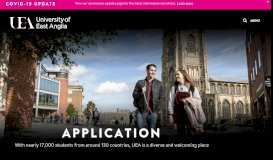 
							         Application process and guidance notes - UEA								  
							    