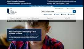 
							         Application process for prospective research students - Ulster University								  
							    
