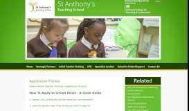 
							         Application Process | St Anthony's Teaching School								  
							    