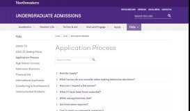 
							         Application Process: Undergraduate Admissions - Northwestern ...								  
							    