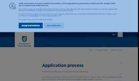 
							         Application process - University of South Australia								  
							    