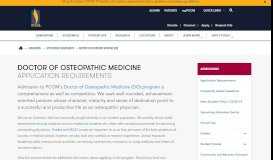 
							         Application Requirements | Doctor of Osteopathic Medicine ... - PCOM								  
							    